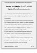 Private Investigation Exam Practice I Expected Questions and Answers