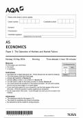 AS-Level AQA 2024 Economics Paper 1   Paper 2 Including Mark Schemes