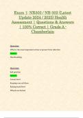 Exam 1: NR302 / NR-302 (Latest Update 2024 / 2025) Health Assessment | Questions & Answers | 100% Correct | Grade A - Chamberlain