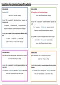 Writing equations for common types of chemical reactions