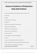 Arkansas Foundations of Reading Exam Study Guide Solutions