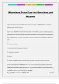 Bloomberg Exam Practice Questions and Answers