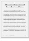 HESI comprehensive practice exam 1 Practice Questions and Answers