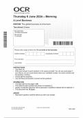 A-LEVEL JUNE 2024 OCR BUSINESS PAPER 3 INCLUDING MARK SCHEME