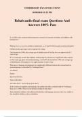 Rehab audio final exam Questions And Answers 100% Pass