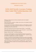 SANS ASLP Security Awareness Training Study Guide With Verified Questions And Answers.