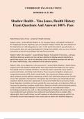 Shadow Health - Tina Jones, Health History Exam Questions And Answers 100% Pass