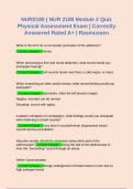 NUR2180 | NUR 2180 Module 2 Quiz Physical Assessment Exam | Correctly Answered Rated A+ | Rasmussen