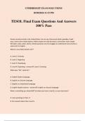 TESOL Final Exam Questions And Answers 100% Pass