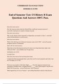 End of Semester Test: US History B Exam Questions And Answers 100% Pass