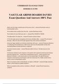 VASCULAR ARDMS BOARDS DAVIES Exam Questions And Answers 100% Pass