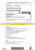 Pearson Edexcel Level 3 GCE Economics A Advanced PAPER 1: Markets and business behaviour MAY 2024 Combined Question Paper and Mark Scheme