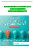 Test Bank For Yoder-Wise’s Leading And Managing In Canadian Nursing, 2nd Edition, Patricia S. Yoder-Wise, Janice Waddell, Nancy Walton