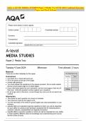 AQA A-LEVEL MEDIA STUDIES Paper 2 Media Two JUNE 2024 Combined Question Paper and Mark Scheme