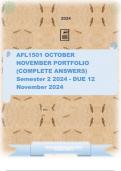 AFL1501 OCTOBER NOVEMBER PORTFOLIO Semester 2 2024 - DUE 12 November 2024