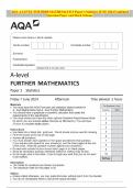 AQA A-LEVEL FURTHER MATHEMATICS Paper 3 Statistics JUNE 2024 Combined Question Paper and Mark Schem