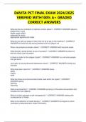 DAVITA PCT FINAL EXAM 2024/2025 VERIFIED WITH100% A+ GRADED CORRECT ANSWERS