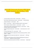  NUR 206 Community Nursing HESI Study Guide Questions And Answers 100% Verified.