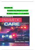 TEST BANK For Paramedic Care - Principles and Practice, 6th Edition, Volume 1 - 5 by Bledsoe, Verified Chapters, Complete Newest Version