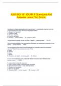 ASU BIO 181 EXAM 1 Questions And Answers Latest Top Score.