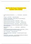  Bio 181 ASU Exam 1 Questions And Answers 100% Verified.