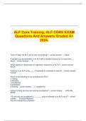 ALF Core Training, ALF CORE EXAM Questions And Answers Graded A+ 2024.