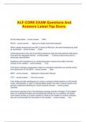  ALF CORE EXAM Questions And Answers Latest Top Score.