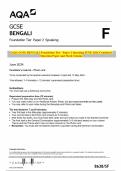 AQA GCSE BENGALI Foundation Tier Paper 2 Speaking JUNE 2024 Combined Question Paper and Mark Scheme