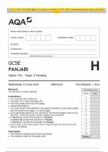 AQA GCSE PANJABI Higher Tier Paper 3 Reading JUNE 2024 Combined Question Paper and Mark Scheme