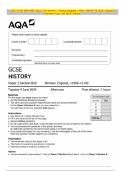 AQA GCSE HISTORY Paper 2 Section B/A: Norman England, c1066–c1100 JUNE 2024 Combined Question Paper and Mark Scheme