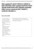 2024 update|ATI ADULT MEDICAL SURGICAL NGN TEST|2024-2025 update|COMPLETE MOST TESTED QUESTIONS AND VERIFIED ANSWERS (100% Correct solutions)| GET IT RIGHT!! | ALREADY GRADED A+