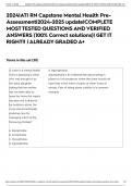 ATI RN Capstone Mental Health Pre-Assessment| update|COMPLETE MOST TESTED QUESTIONS AND VERIFIED ANSWERS (100% Correct solutions)| GET IT RIGHT!! | ALREADY GRADED A+