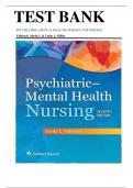 TEST BANK PSYCHIATRIC-MENTAL HEALTH NURSING 7TH EDITION Videbeck, Sheila L & Cathy J. Miller