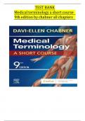 Test Bank For Medical Terminology A Short Course 9th Edition by Davi Ellen Chabner