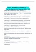 Florida drinking water operator "B" Practice Questions & Answers 2024/2025