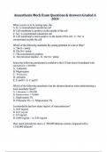 Anaesthesia Mock Exam Questions & Answers Graded A 2024