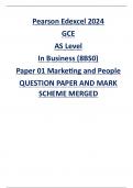 Pearson Edexcel 2024 GCE AS Level In Business (8BS0) Paper 02 Managing Business Activities QUESTION PAPER AND MARK SCHEME MERGED