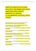 GARP SCR EXAM ACTUAL EXAM 2024-2025|200 BRAND NEW EXAM QUESTIONS AND CORRECT ANSWERS ALL GRADED A+|GUARANTEED SUCCESS|LATEST UPDATE