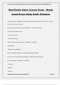 Real Estate Sales License Exam - Rhode Island Exam Study Guide Solutions