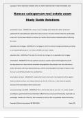 Kansas salesperson real estate exam Study Guide Solutions