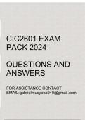 CIC2601 Exam pack 2024(Questions and answers)