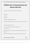 FOS3042- Exam 1 Practice Questions and Answers 100% Pass