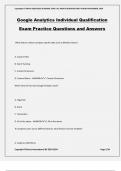 Google Analytics Individual Qualification Exam Practice Questions and Answers