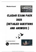 CLA2601 EXAM PACK 2025  {DETAILED QUESTIONS AND ANSWERS }