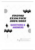 FIN3702 EXAM PACK 024/2025 (QUESTIONS & ANSWERS)