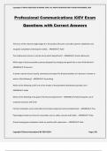 Professional Communications iCEV Exam Questions with Correct Answers