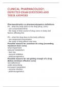 CLINICAL PHARMACOLOGY; EXPECTED EXAM QUESTIONS AND THEIR ANSWERS