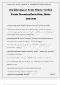 MA Salesperson Exam Module 10: Real Estate Financing Exam Study Guide Solutions