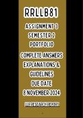 RRLLB81 ASSIGNMENT 3 PORTFOLIO SEMESTER 2 2024. DUE DATE 8 NOVEMBER 2024