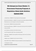 MA Salesperson Exam Module 11: Government Financing Programs & Regulations Study Guide Solutions Updated 2024